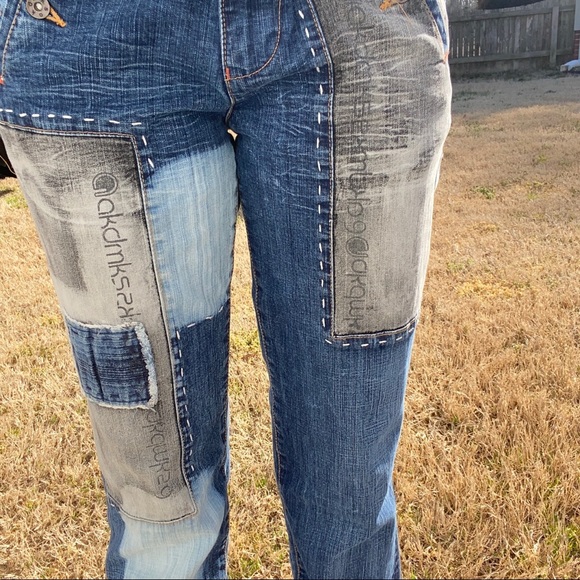 akdmks Low Rise Patchwork Jeans - Picture 2 of 4